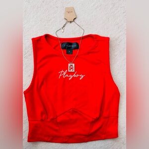 PLAYBOY Bold Red Top + Matching PLAYBOY necklace